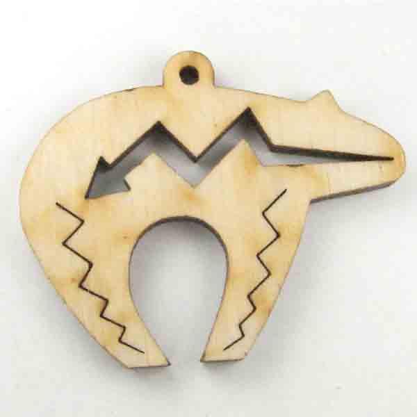 Zuni Bear 27x33MM Burned Wood Pendant