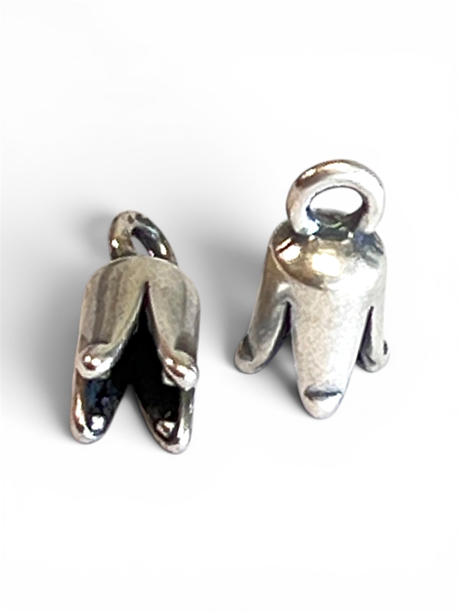 Antique Silver Plate 12x6MM Cord Crimp End