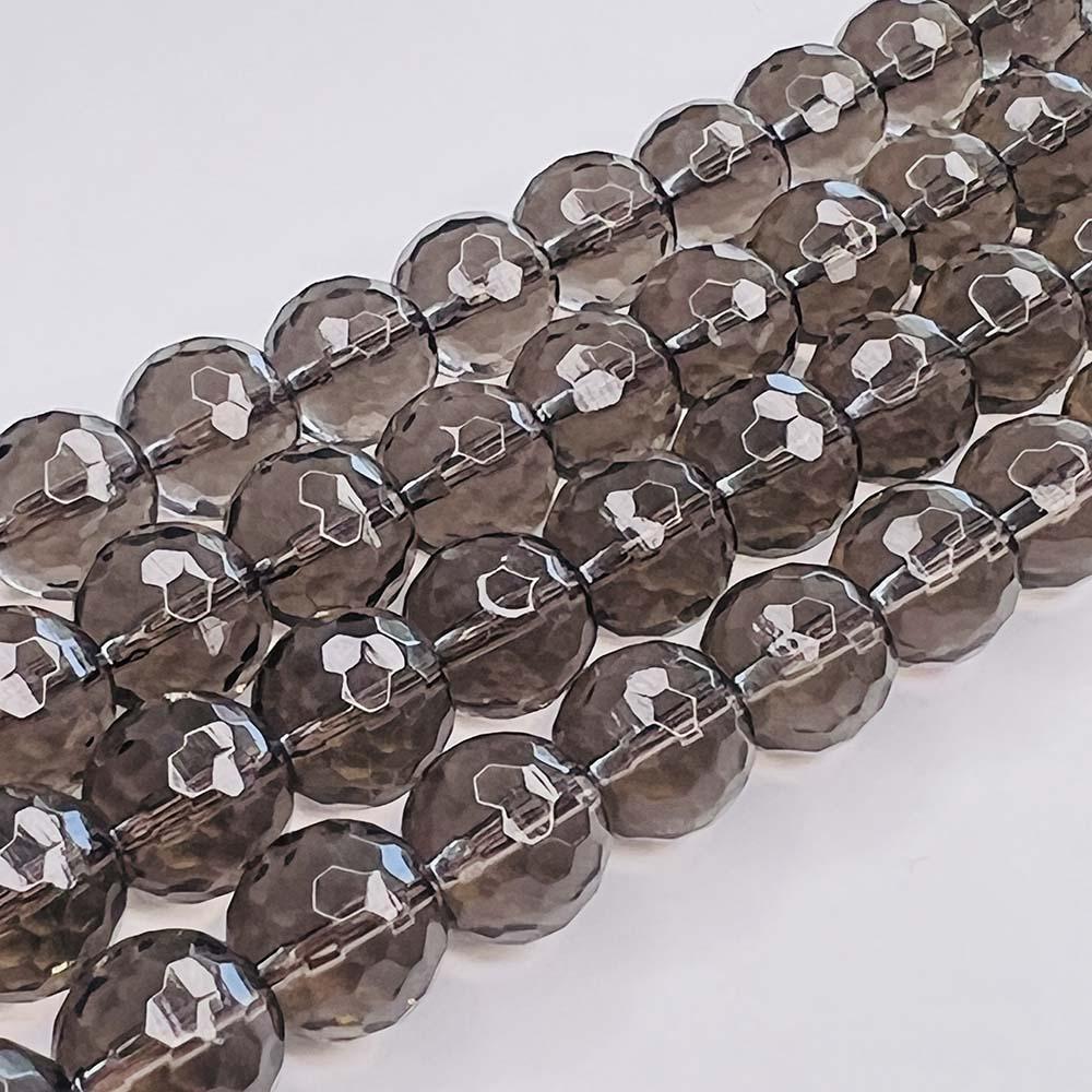 12MM Synthetic Facetted Smoky Quartz