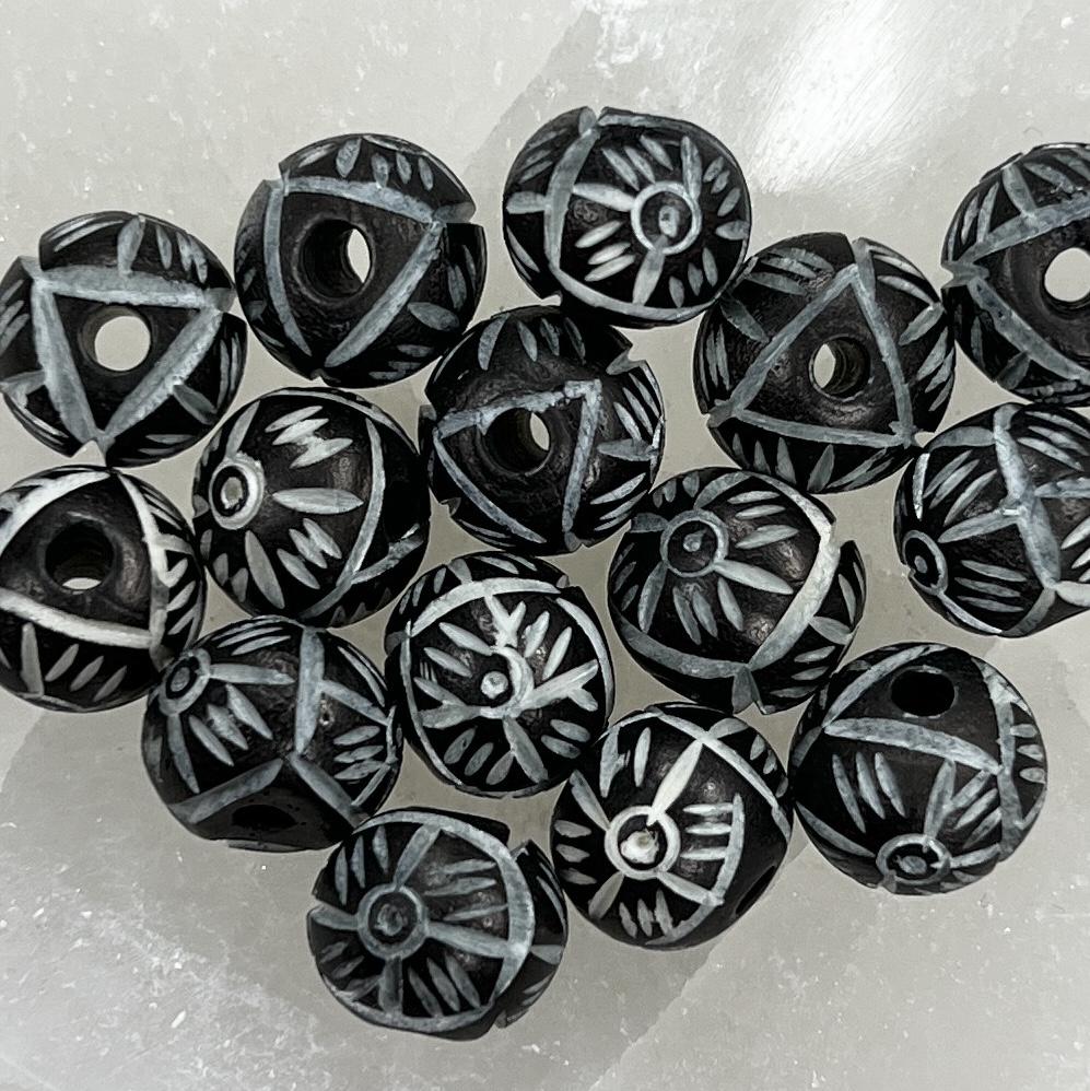 12x10MM Carved Flower Bone Bead