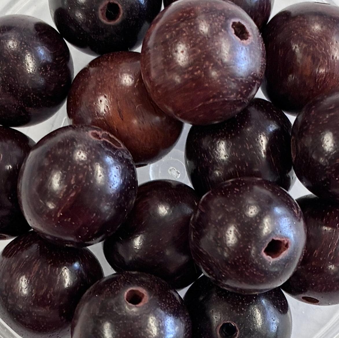 14MM Rose Wood Ball With 2MM Hole