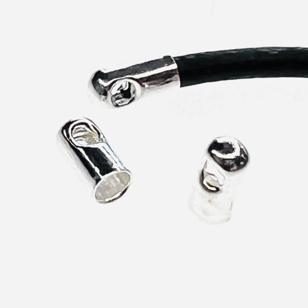 Silver Plate 2MM Cord End Cap