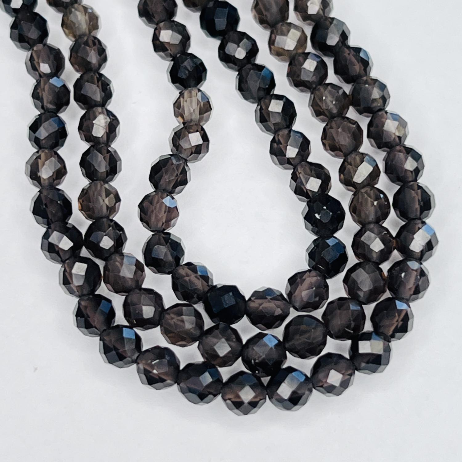 4MM Facetted Ball Smokey Quartz
