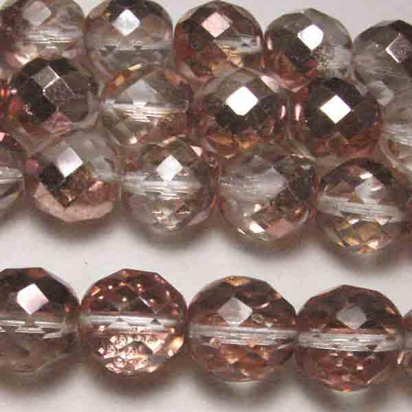 6MM Crystal/Rose Gold Fire Polish Ball