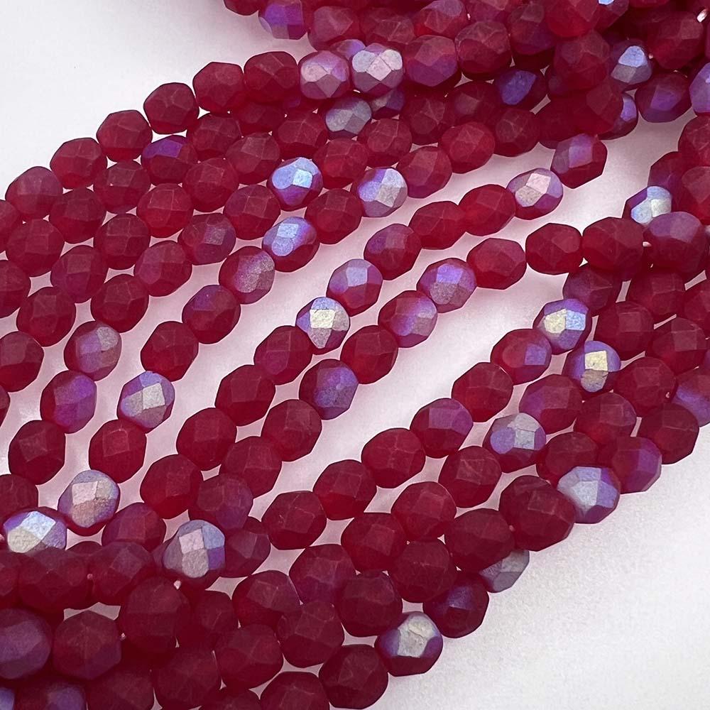 6MM Matte Ruby Ab Fire Polish Ball