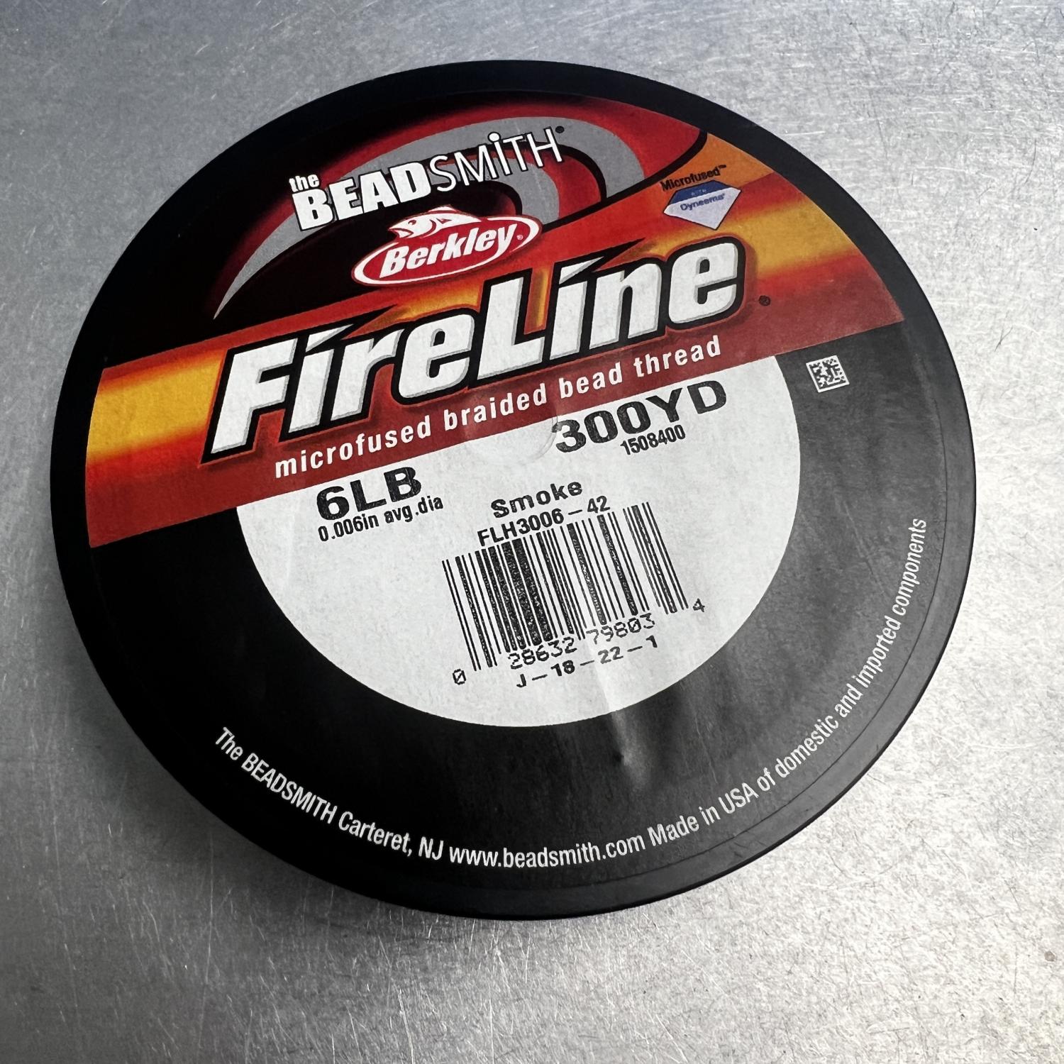 6lb/Size D Smoke Berkley Fireline Braided Bead Thread 300yd