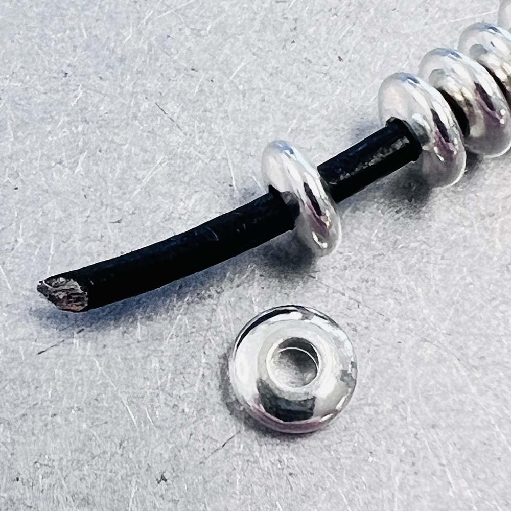 6x2MM Silver Plate Belly Rondelle Spacer