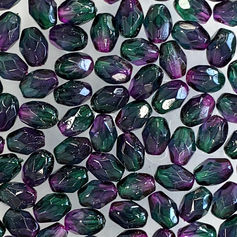 7X5MM Fuchsia with Emerald Fire Polish Oval
