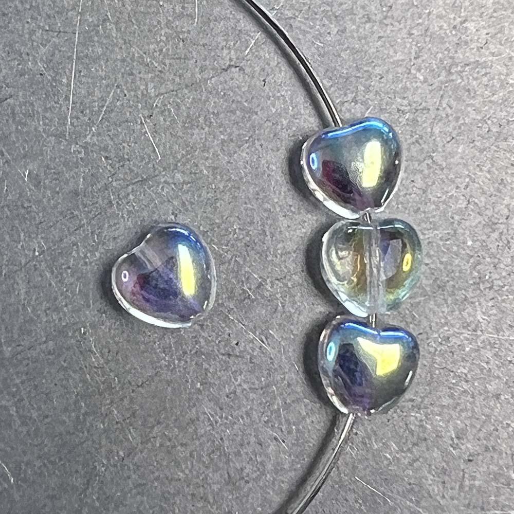 8MM Glossy Crystal Ab Heart