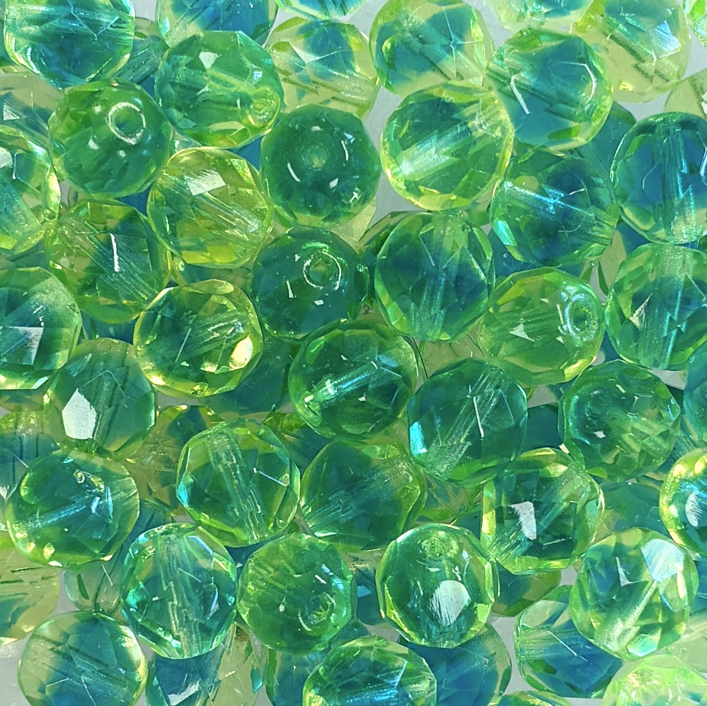 8MM Jonquil with Aqua Fire Polish Ball