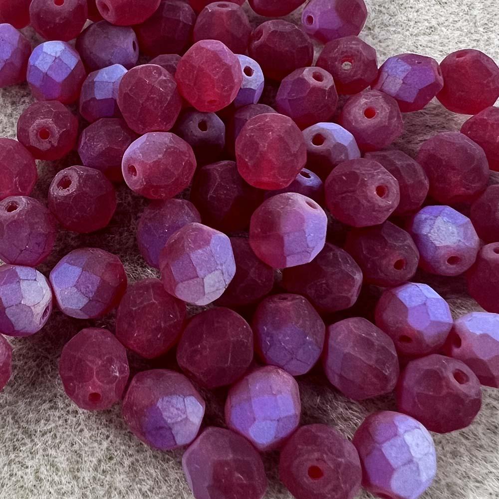 8MM Matte Ruby Ab Fire Polish Ball