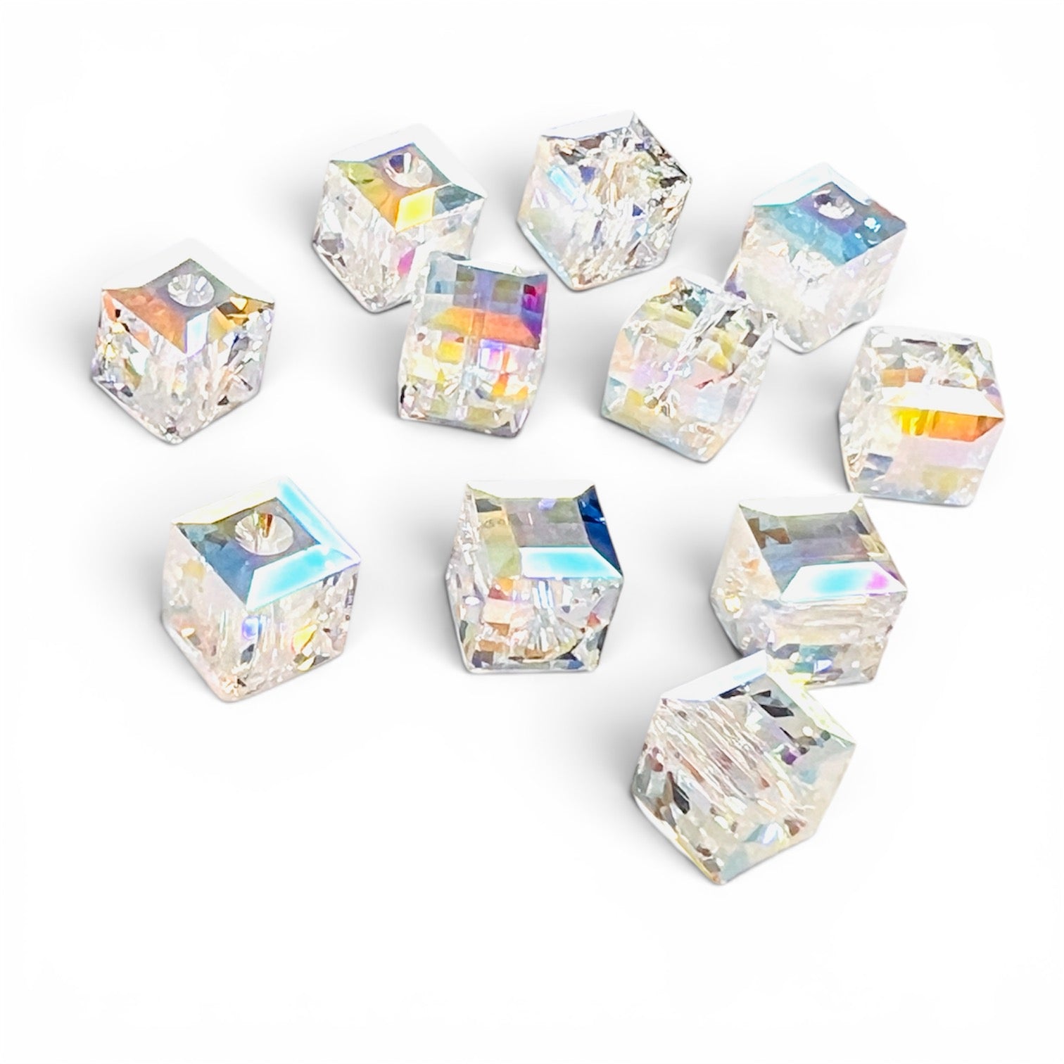 8MM Crystal AB Swarovski Cube Art. 5601