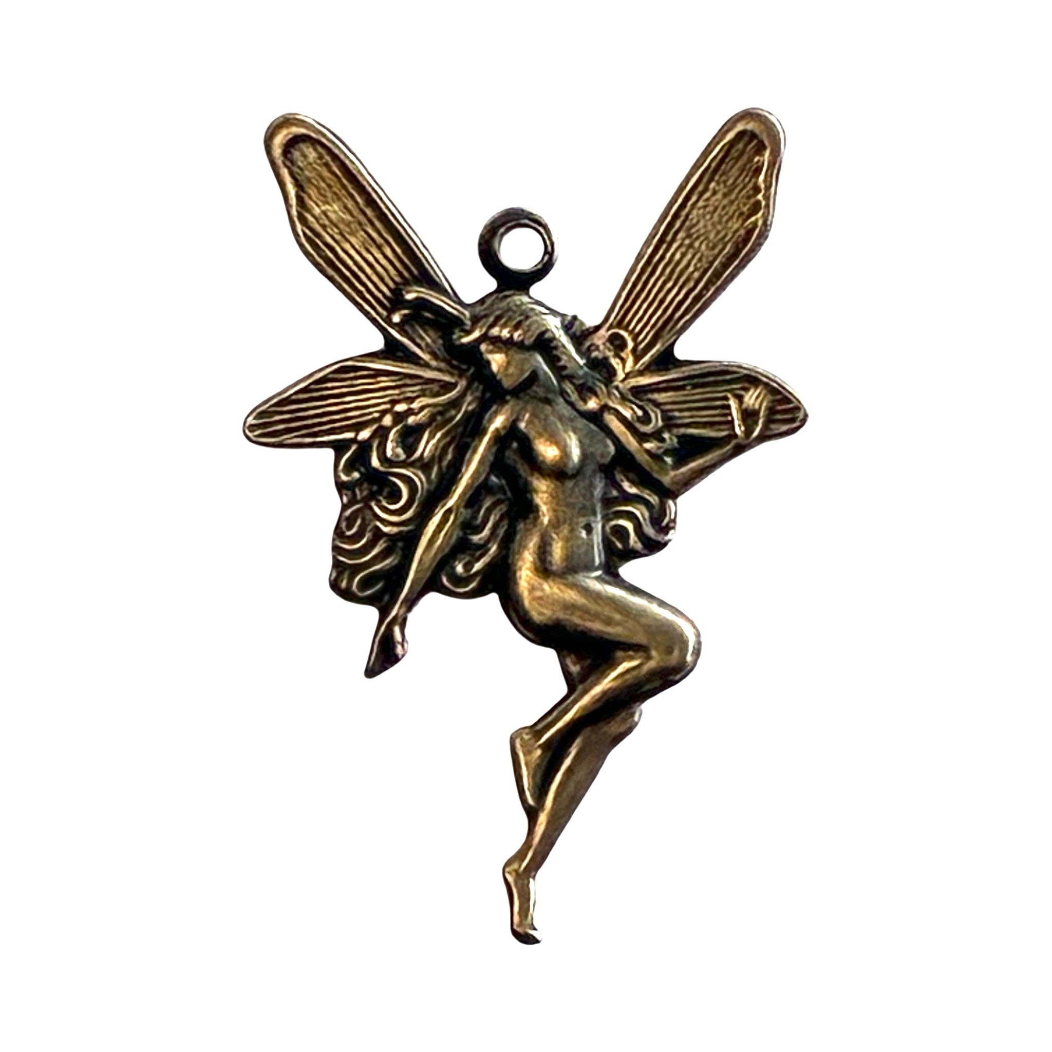 Antique Brass Plate Right Facing 25x17MM Fairy