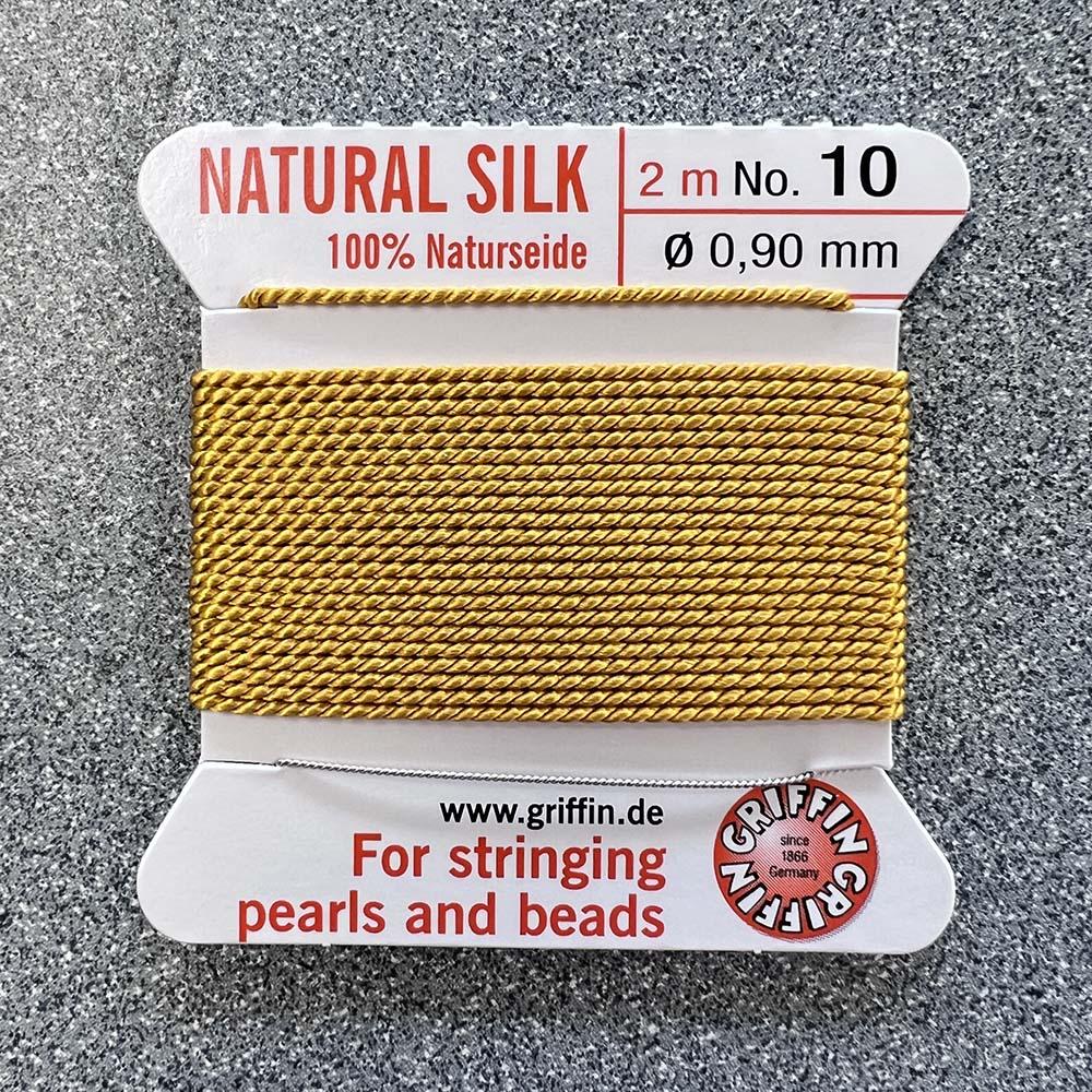 Amber Size 10 (.9MM) Griffin Silk Bead Cord With Flex Needle