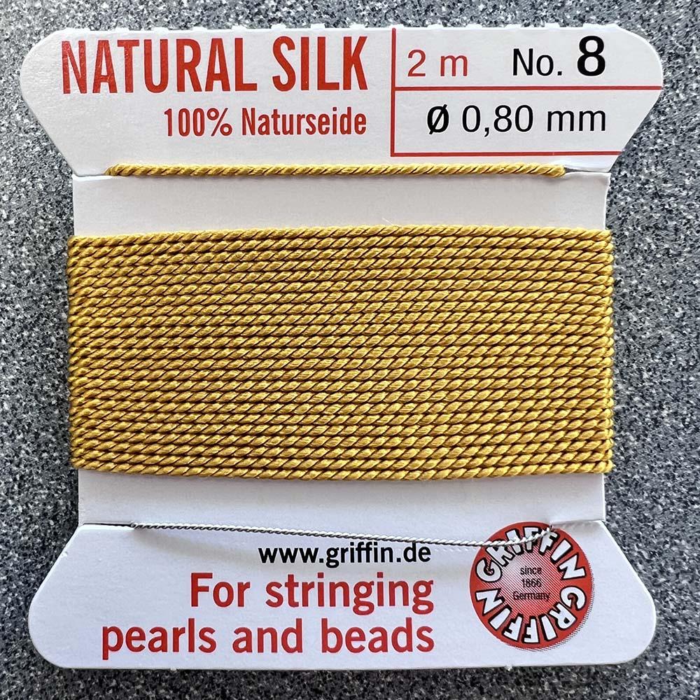 Amber Size 8 (.8MM) Griffin Silk Bead Cord With Flex Needle