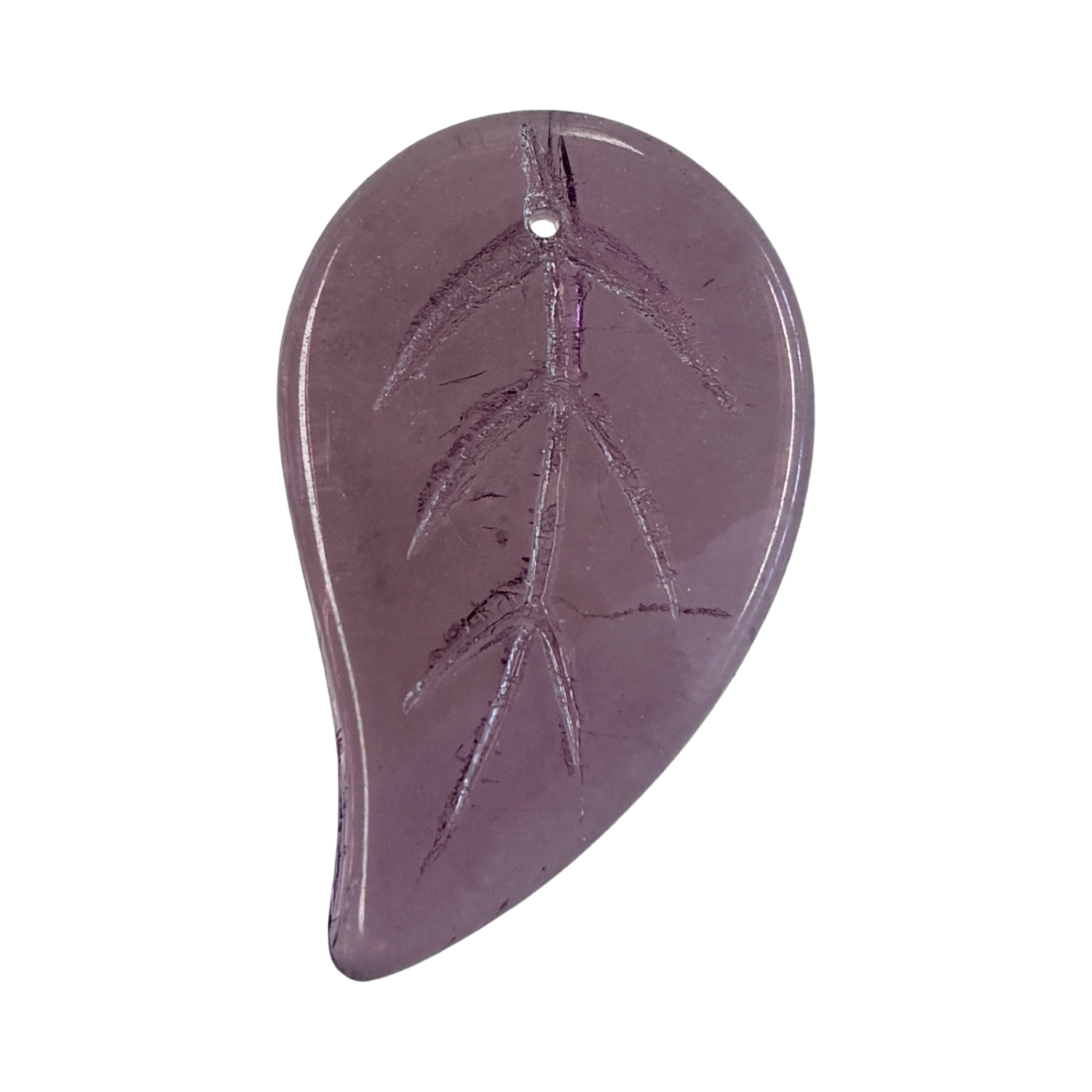 Amethyst 34x21MM Leaf Pendant