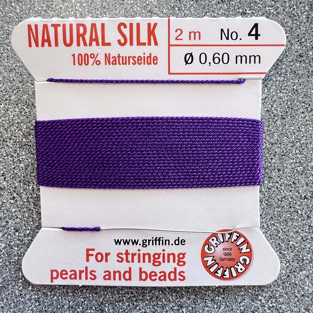 Amethyst Size 4 (.6MM) Griffin Silk Bead Cord With Flex Needle