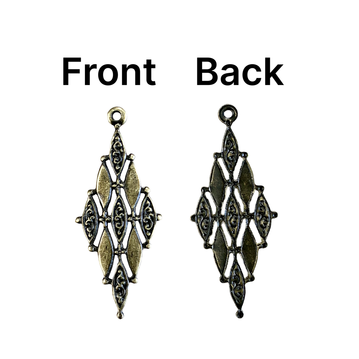 Antique Brass 17x12MM Diamond Cluster