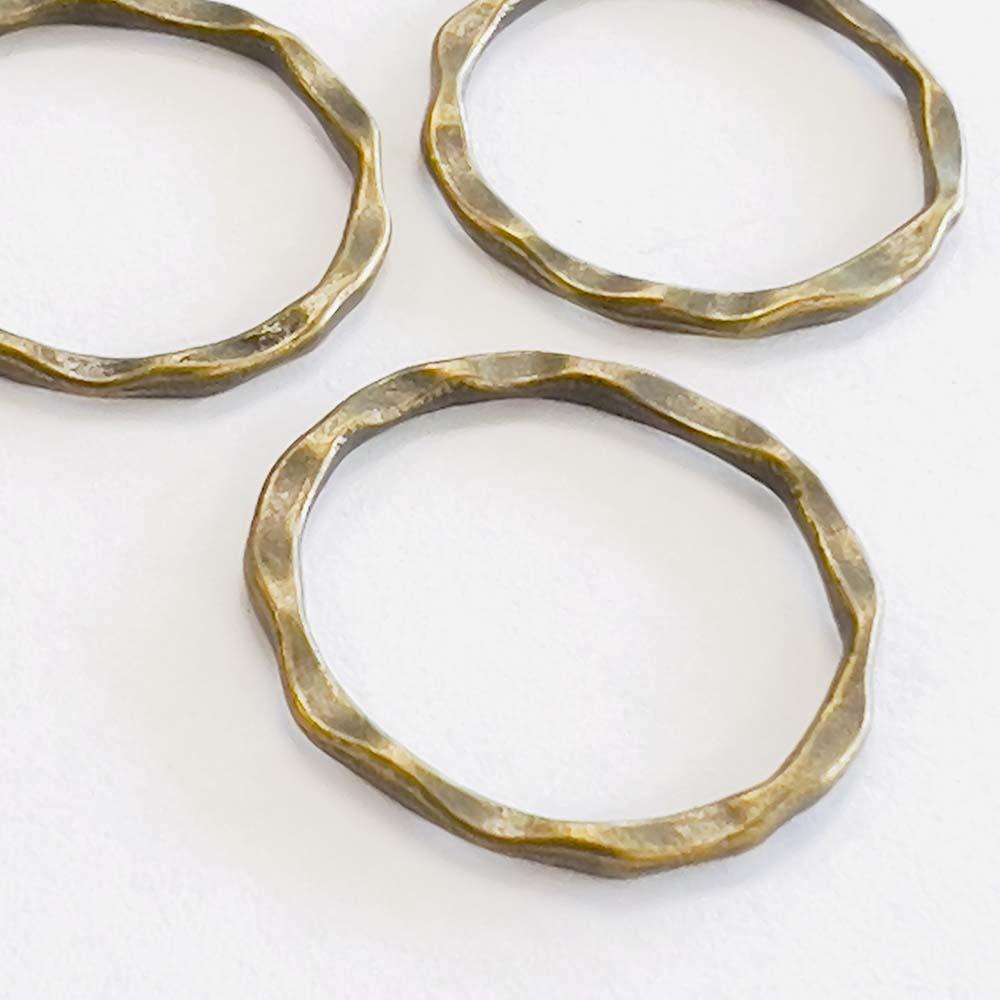 Antique Brass Plate 22MM Wavy Ring