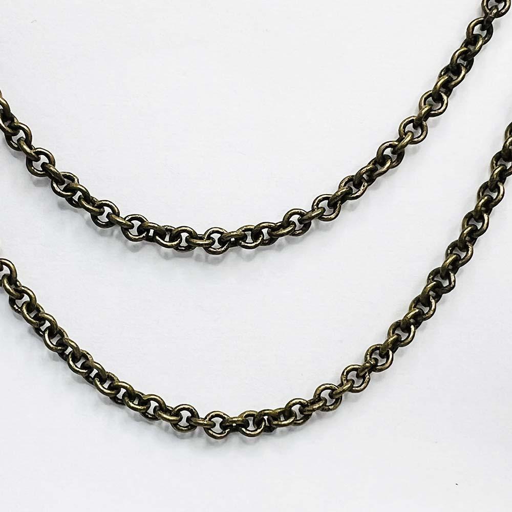 Antique Brass Plate 4.5MM Round 19 Gauge Cable Chain