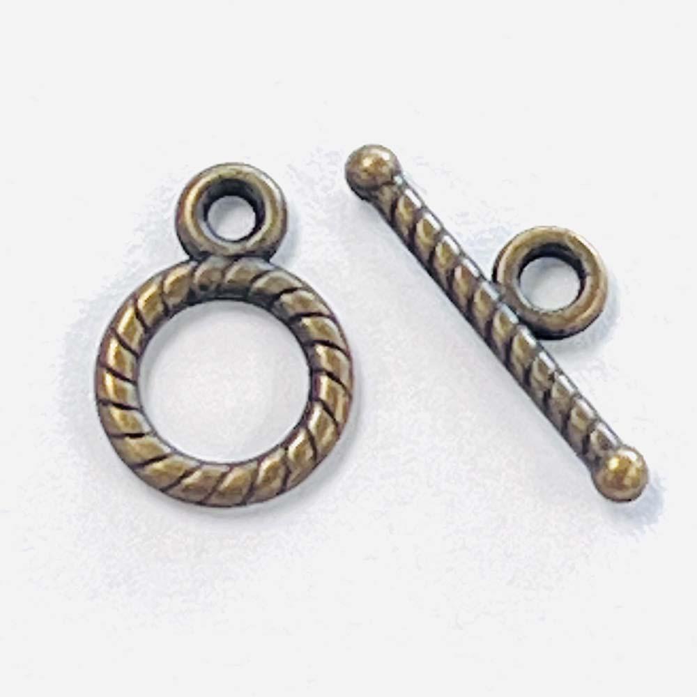 Antique Brass Plate 9MM Toggle Clasp