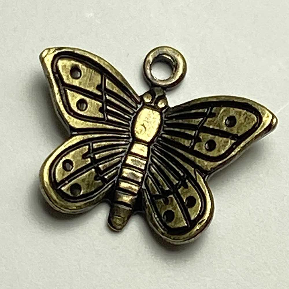 Antique Brass Plate 9x11MM Butterfly