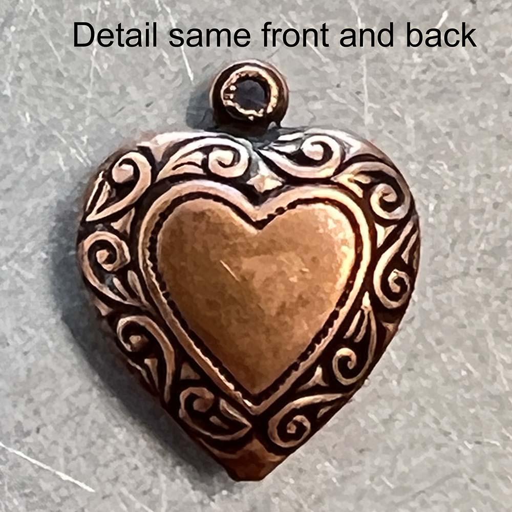 Antique Copper Plate 11MM Hollow Heart