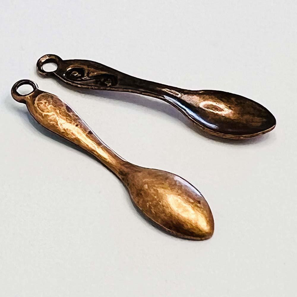 Antique Copper Plate 25x6MM Spoon Pendant Charm