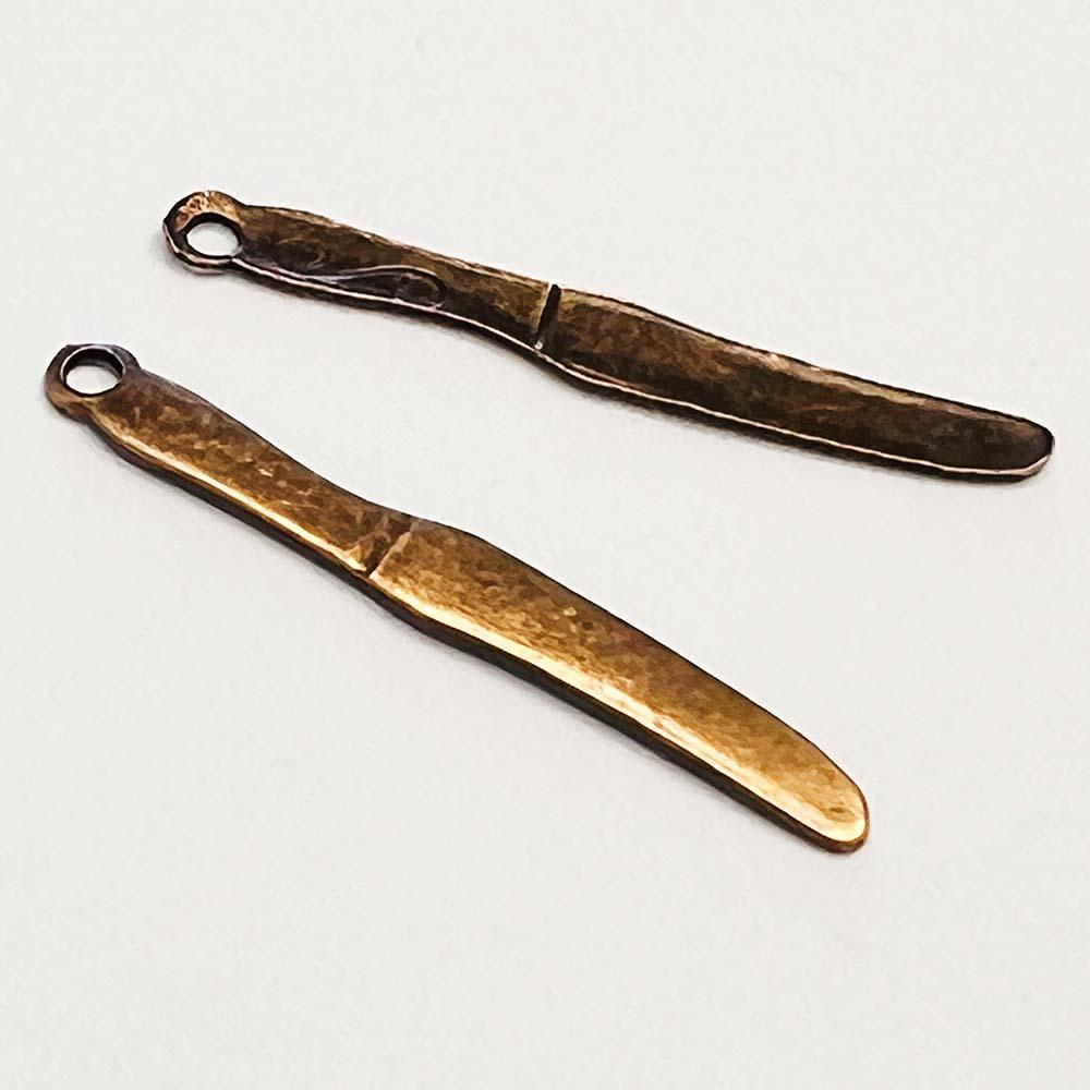 Antique Copper Plate 29x4MM Knife Pendant Charm