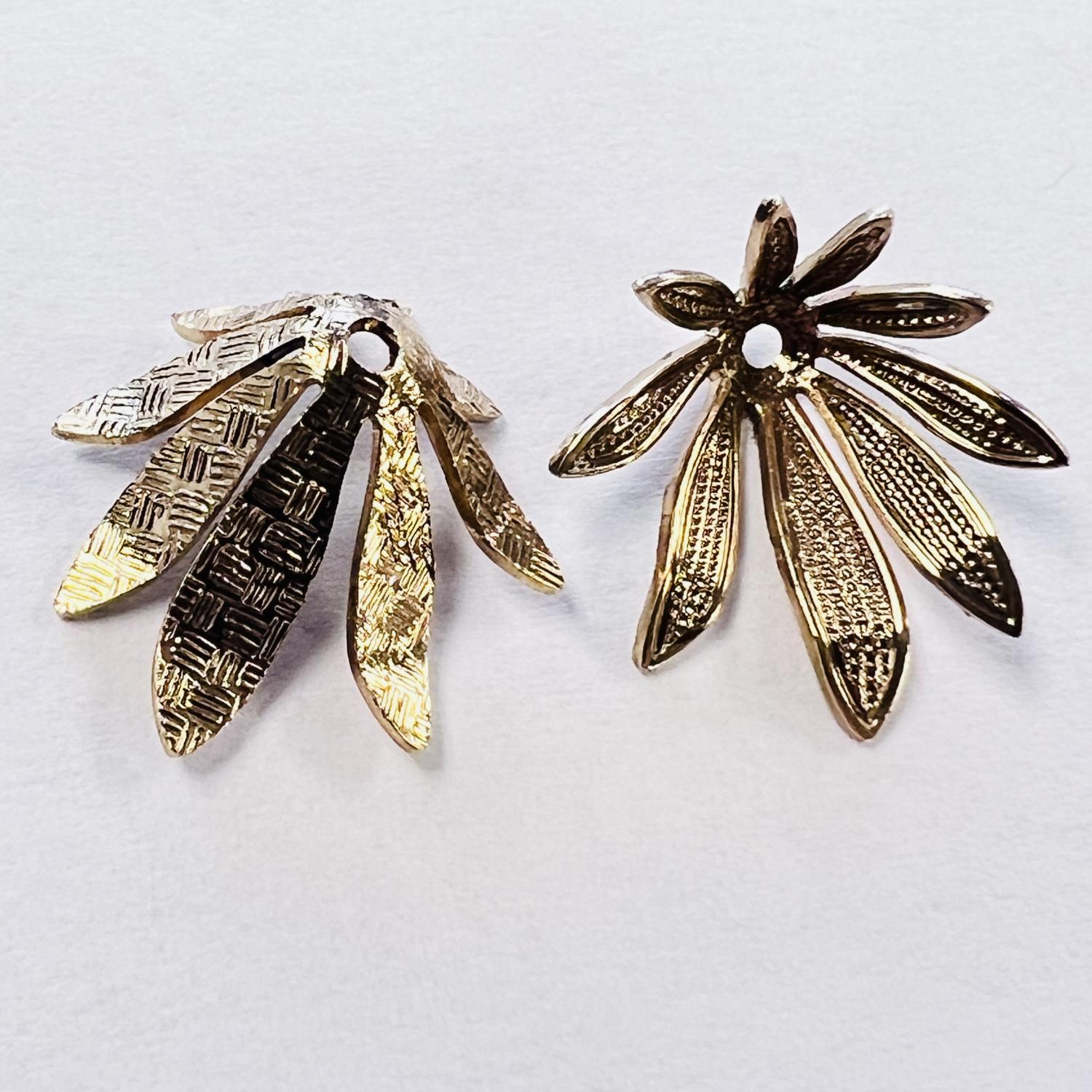 Antique Gold Plate 10x18MM Flower Bead Cap