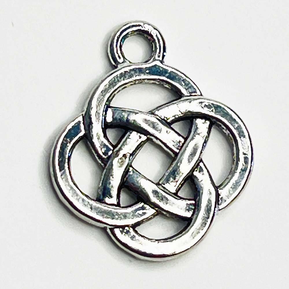Antique Silver 18x15mm Knot Charm Pendant