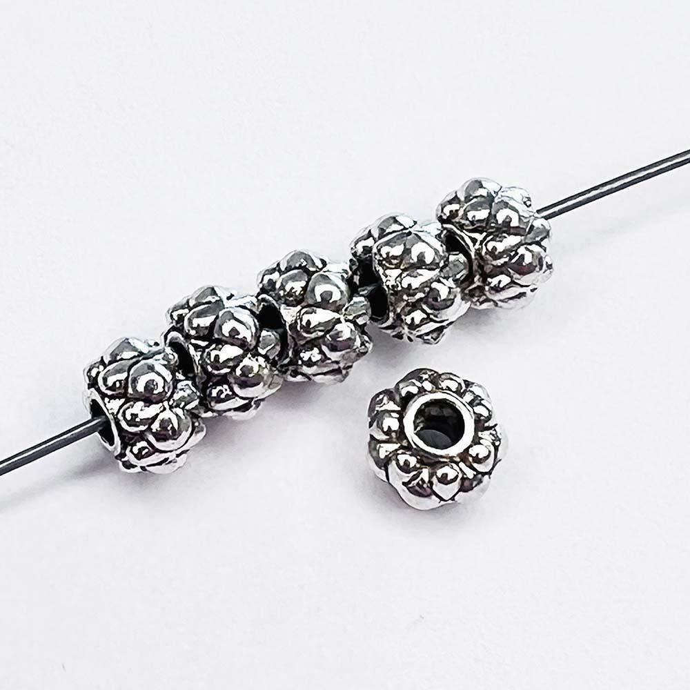 Antique Silver Plate 4x6.5MM Rondelle