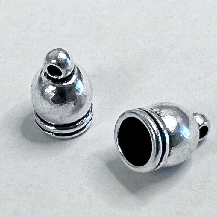 Antique Silver Plate Cord End Cap For 6MM Cord