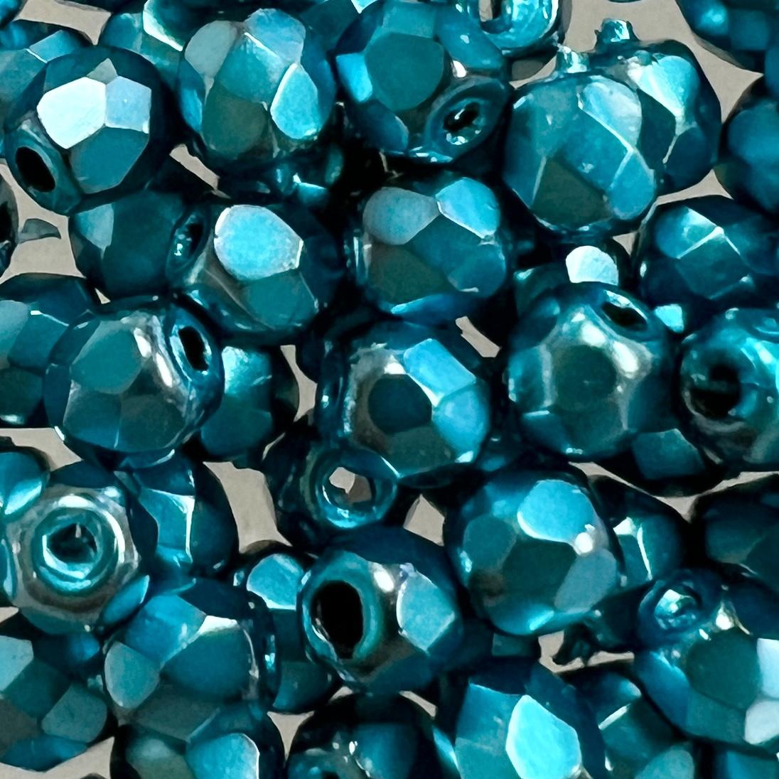 Aqua Pearl 3MM Fire Polish Ball