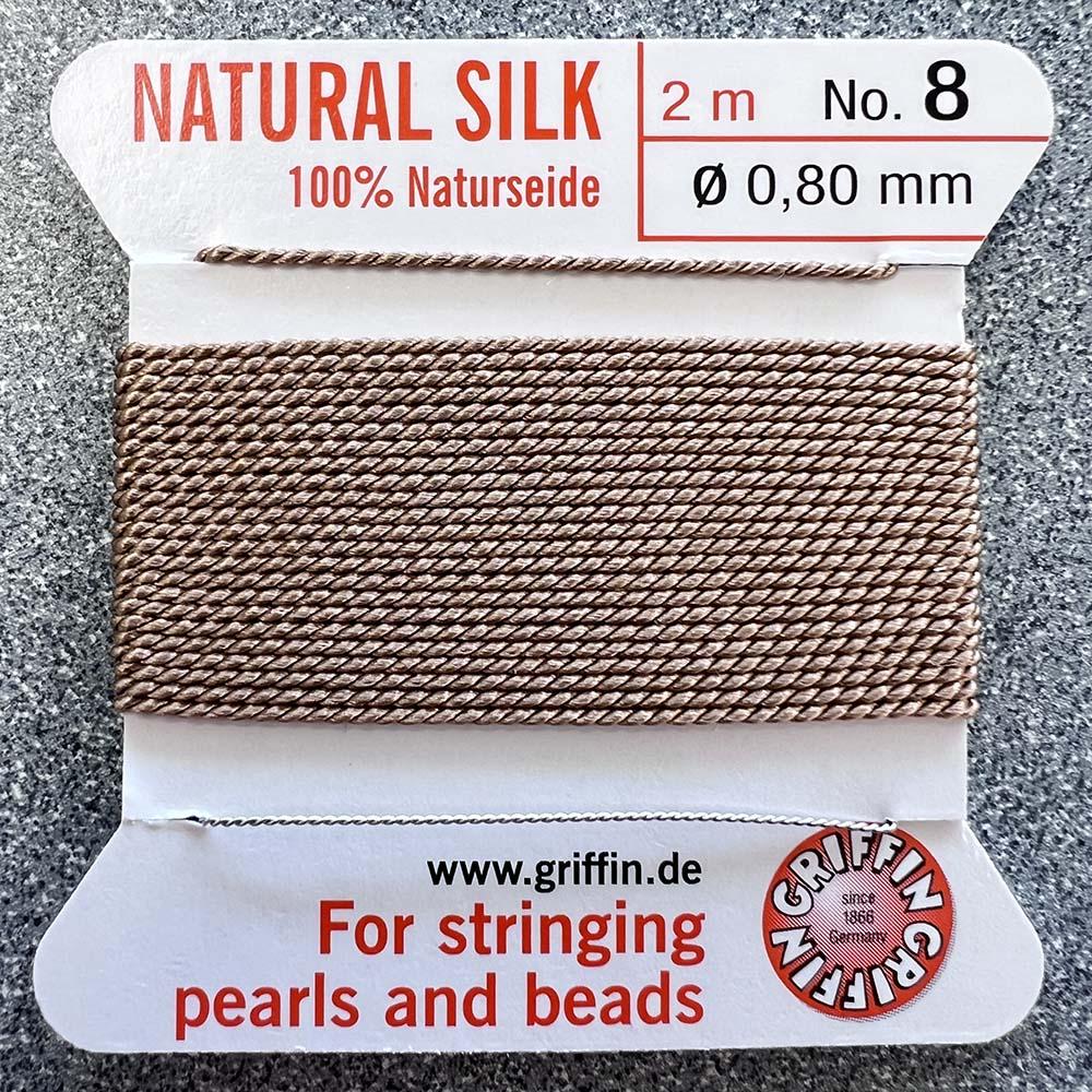 Beige  Size 8 (.8MM) Griffin Silk Bead Cord With Flex Needle
