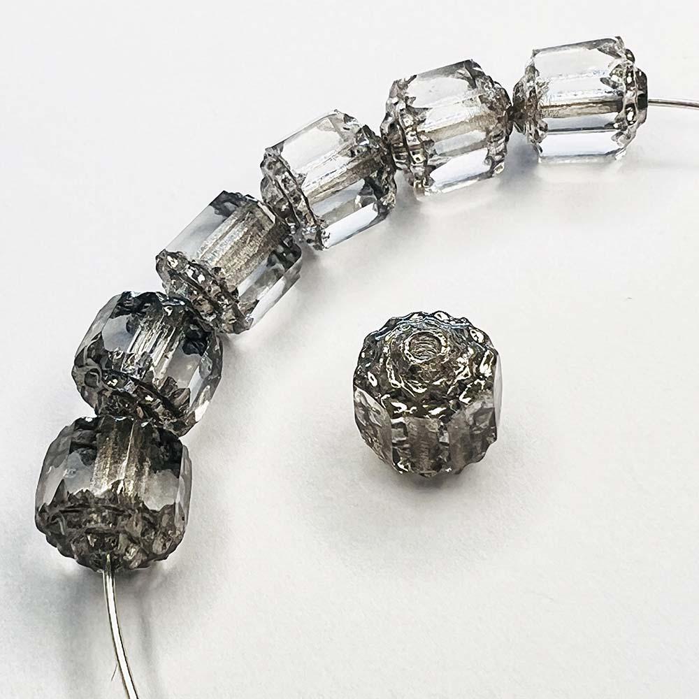 Black Diamond with Silver 8MM Cathedral Bead