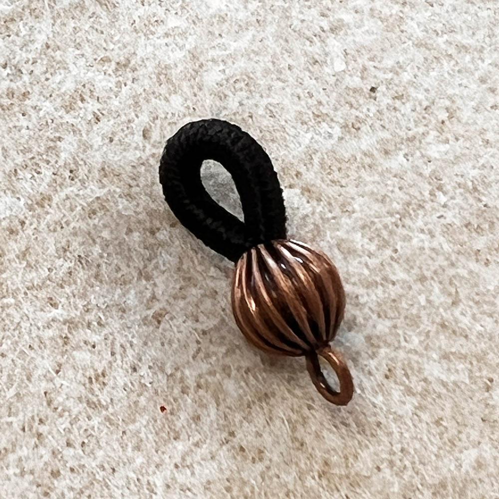 Black Eyeglass Holder With 7MM Antique Copper Plate Ball