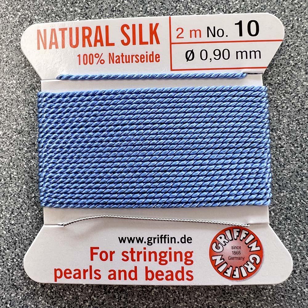 Blue Size 10 (.9MM) Griffin Silk Bead Cord With Flex Needle
