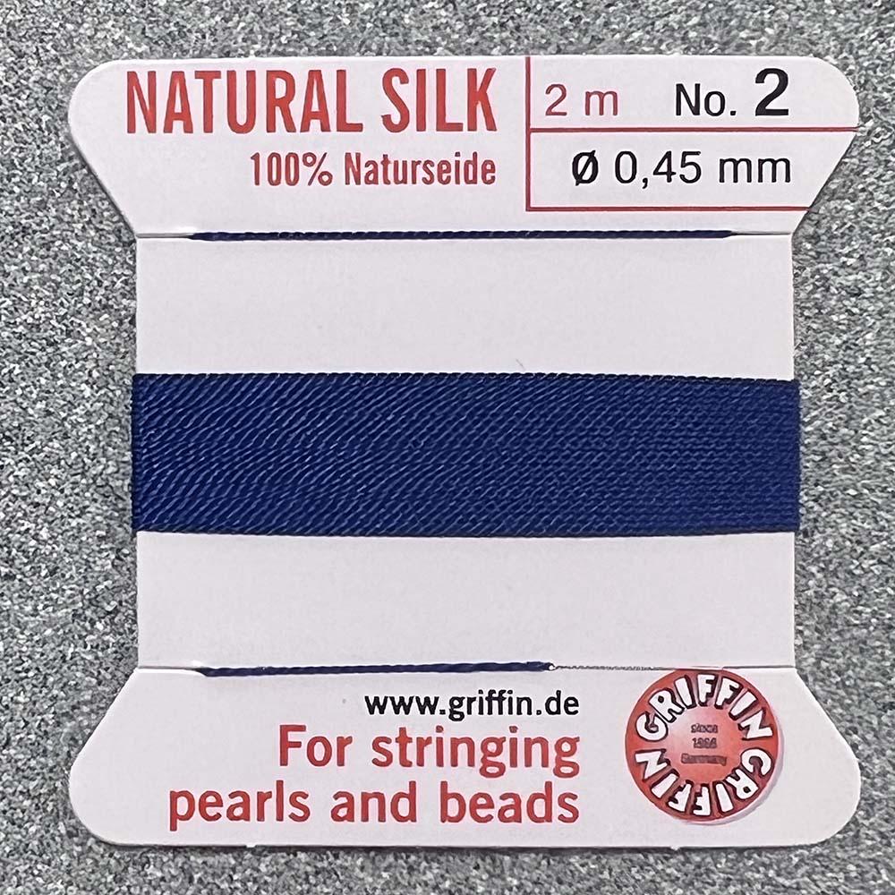 Blue Size 2 (.45mm) Griffin Silk Cord With Flex Needle