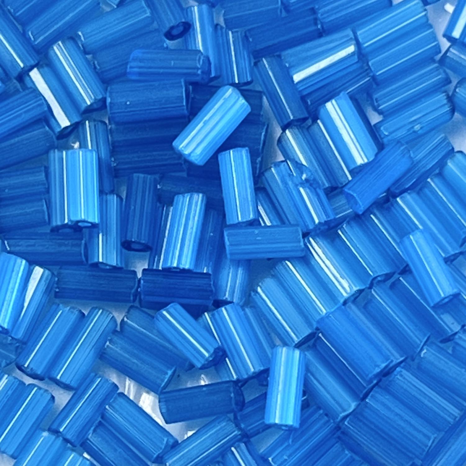 Blue Turquoise Satin Size 2 4.5x2MM Bugle Bead