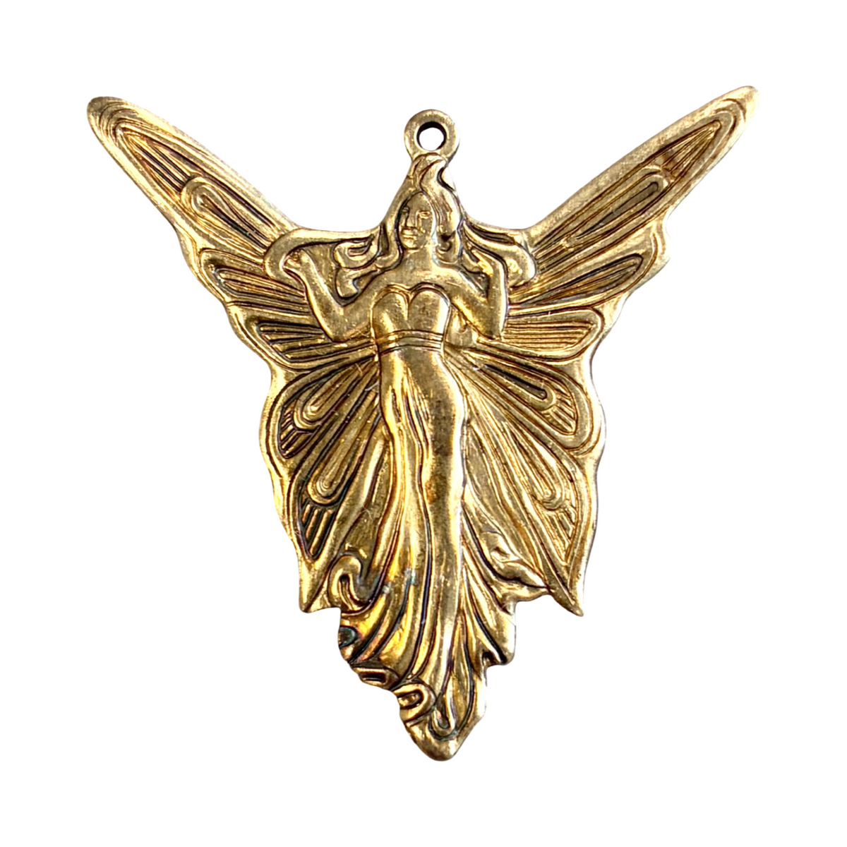 Brass 29x30MM Butterfly with Female Body