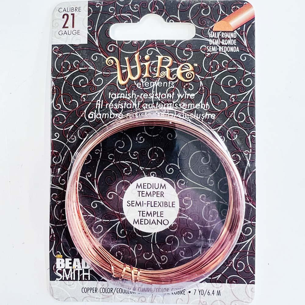 Copper Color 21 Gauge Half Round Wire Shaped Craft Wire