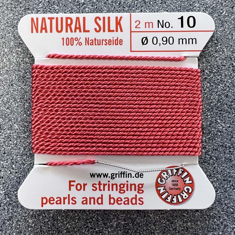 Coral Size 10 (.9MM) Griffin Silk Bead Cord With Flex Needle
