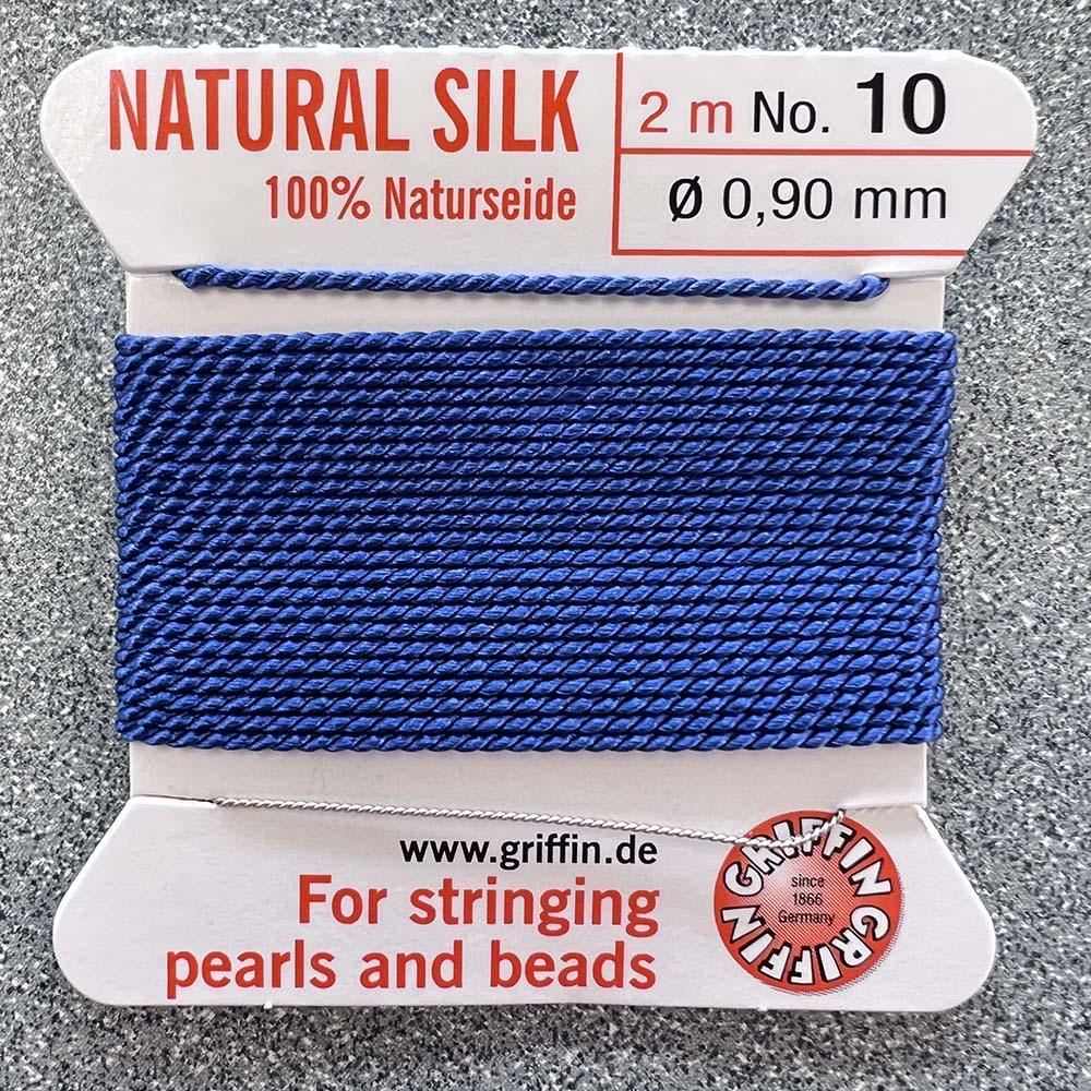 Dark Blue Size 10 (.9MM) Griffin Silk Bead Cord With Flex Needle