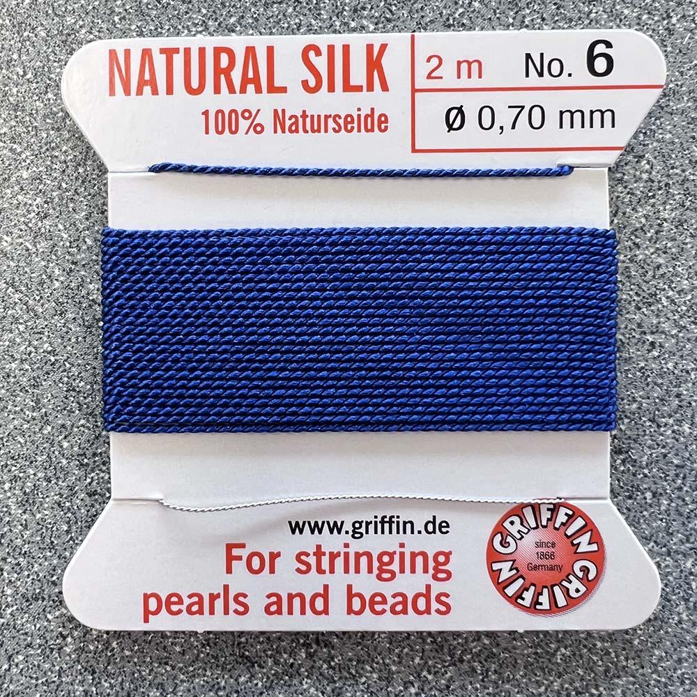 Dark Blue Size 6 (.7mm) Griffin Silk Cord With Flex Needle