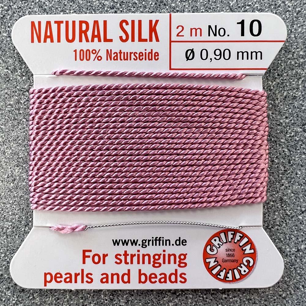 Dark Pink Size 10 (.9MM) Griffin Silk Bead Cord With Flex Needle