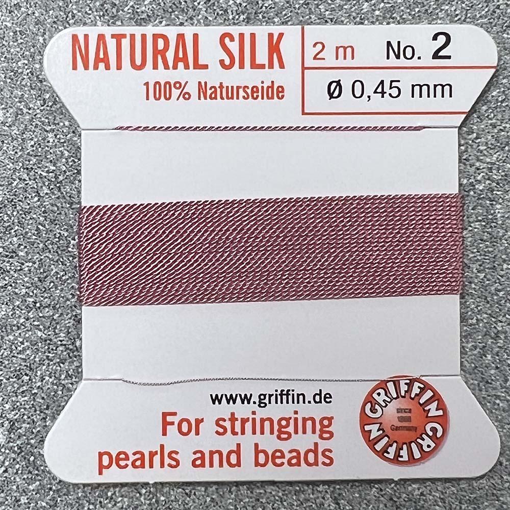 Dark Pink Size 2 (.45mm) Griffin Silk Cord With Flex Needle