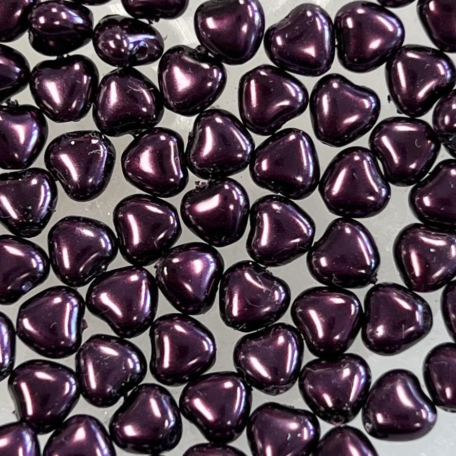 Dark Purple 6MM Pearl Heart