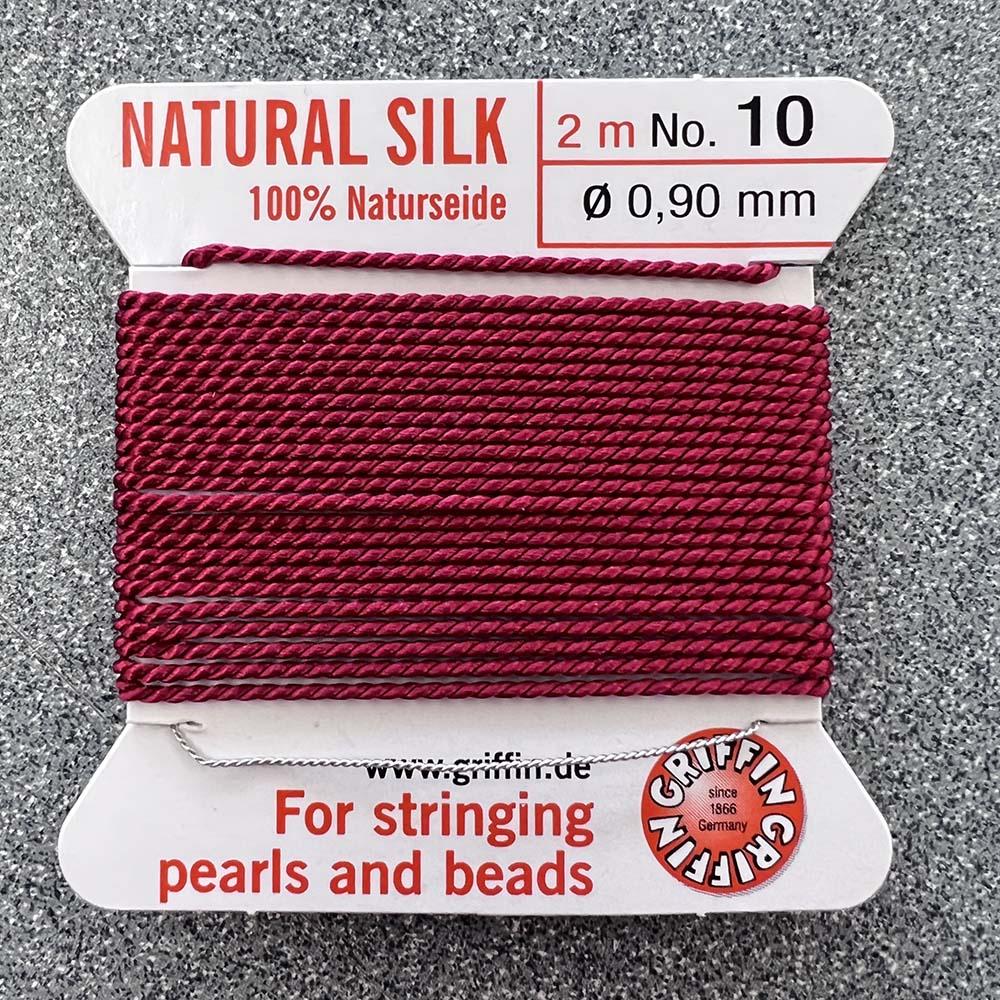 Garnet Size 10 (.9MM) Griffin Silk Bead Cord With Flex Needle