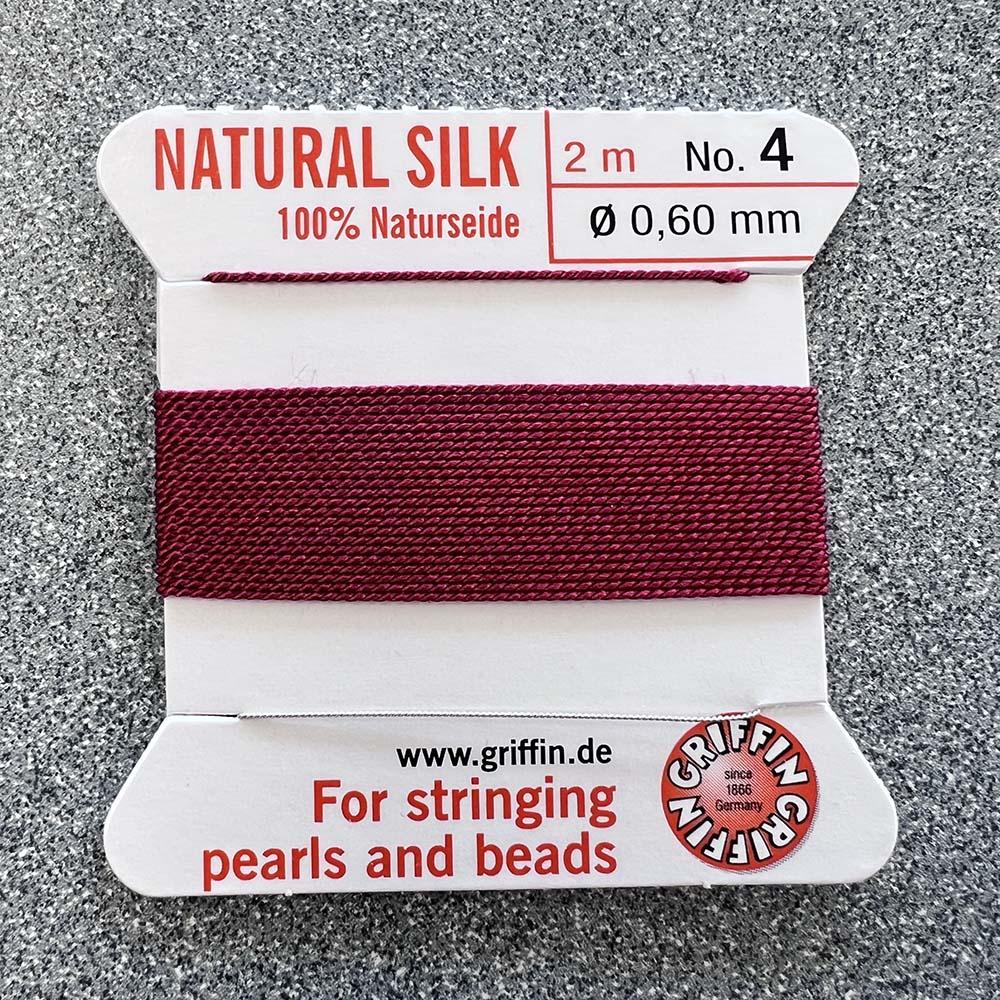 Garnet Size 4 (.6MM) Griffin Silk Bead Cord With Flex Needle